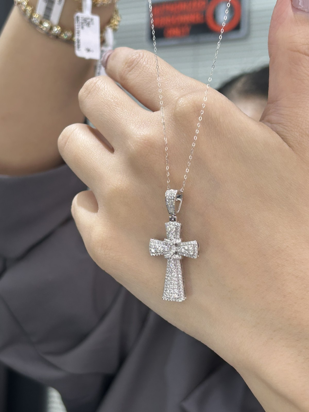 Chunky CC Cross Necklace