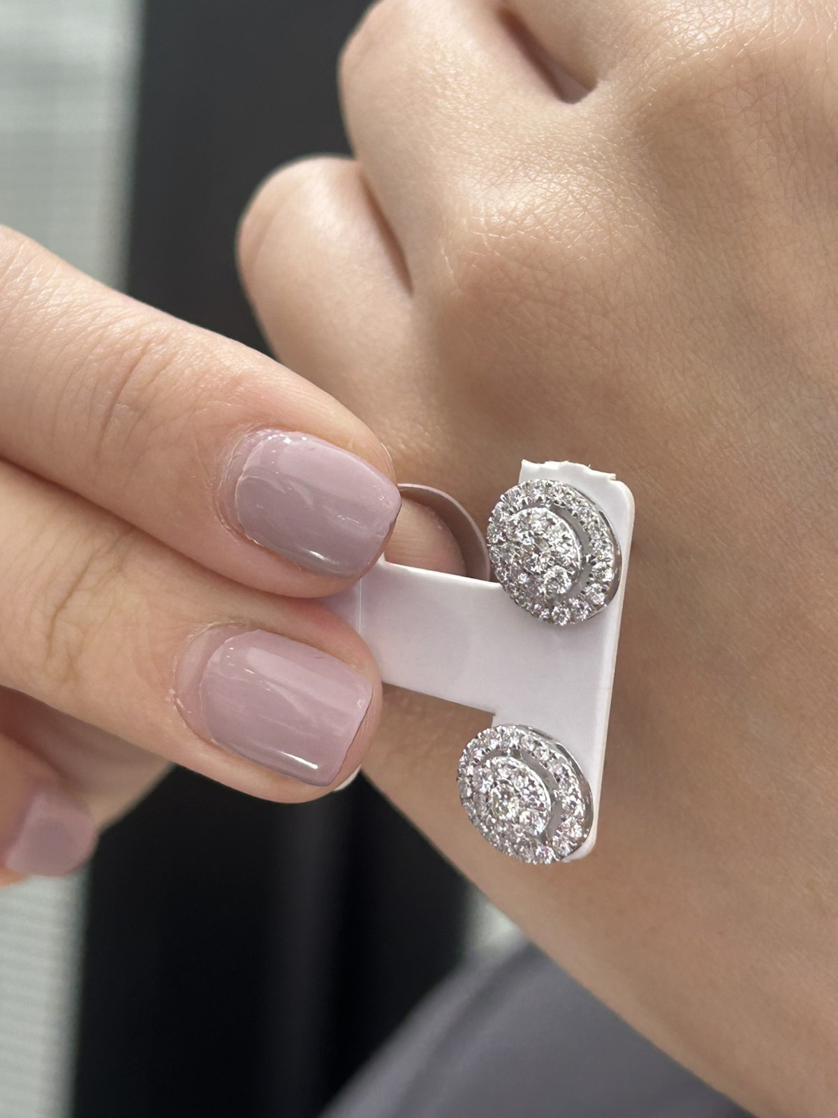 Oval Cut Halo Dia Stud Earrings