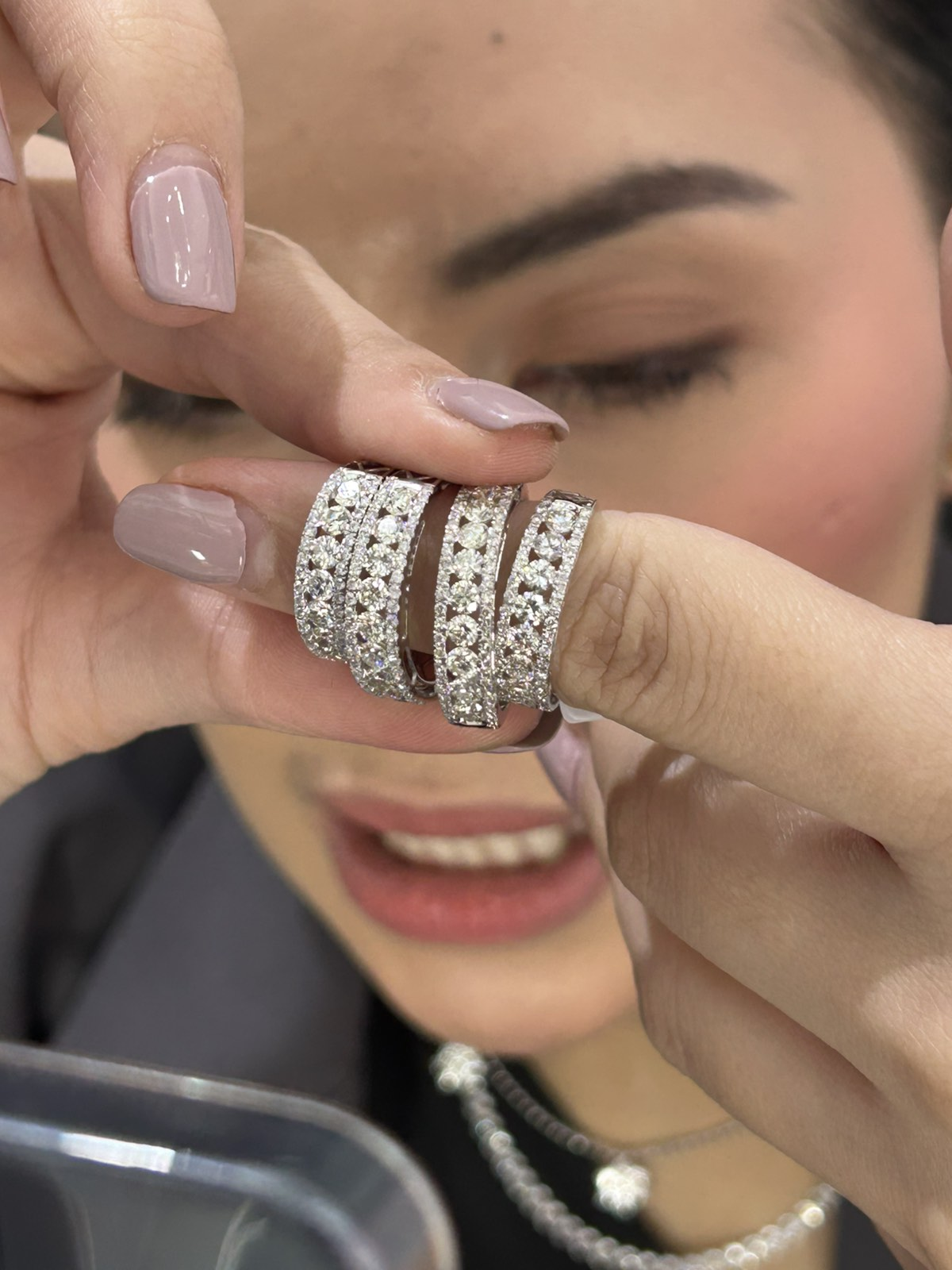 Diamond Bond Half Eternity Ring