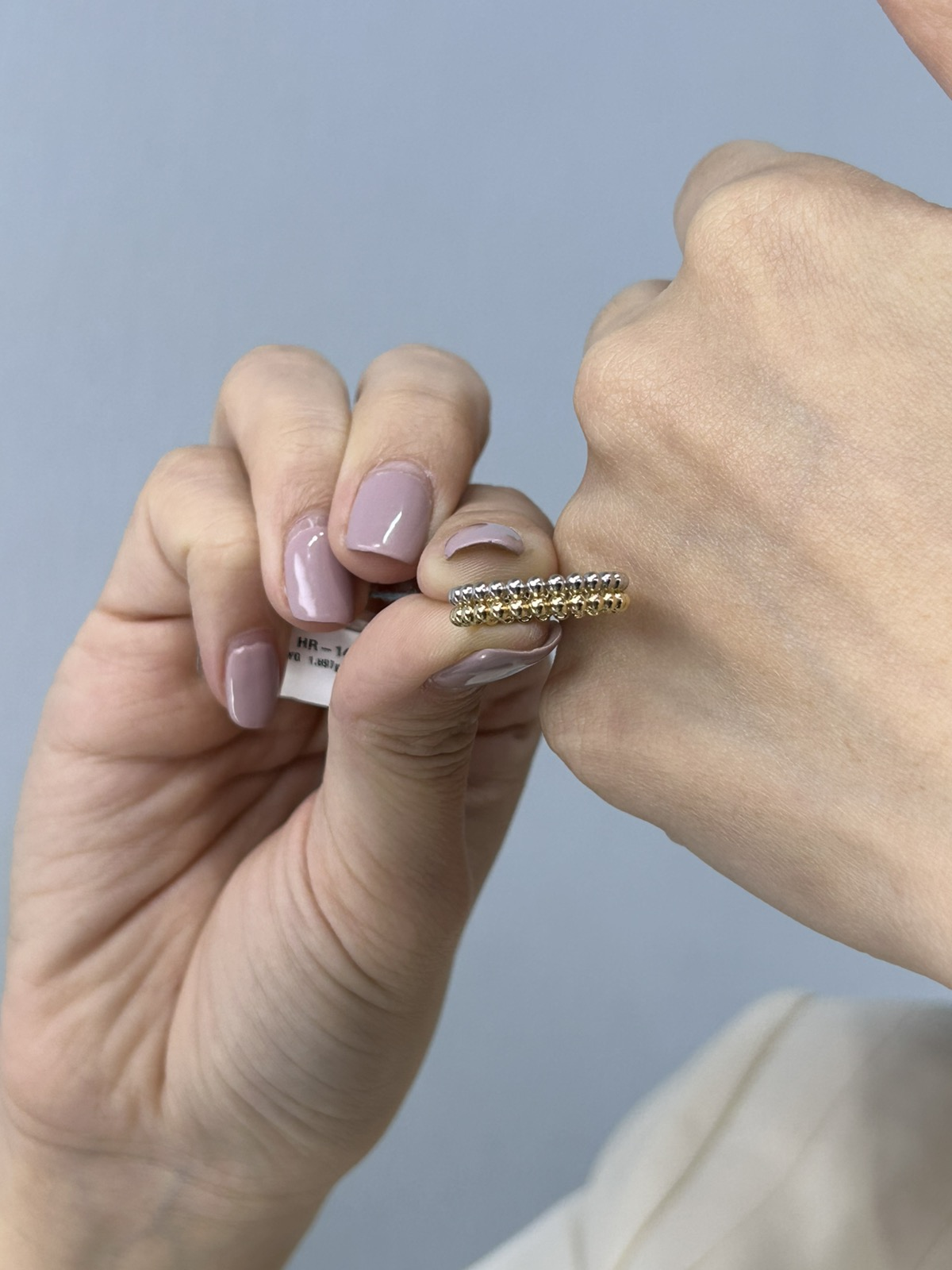 Two Tone Double Decker Bubble Ring