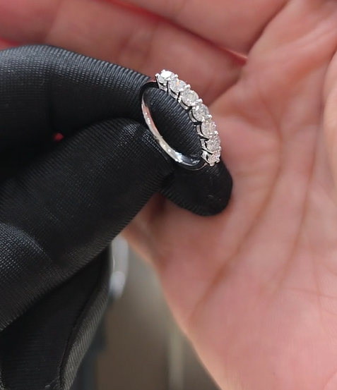 Round Cut Half Eternity Ring