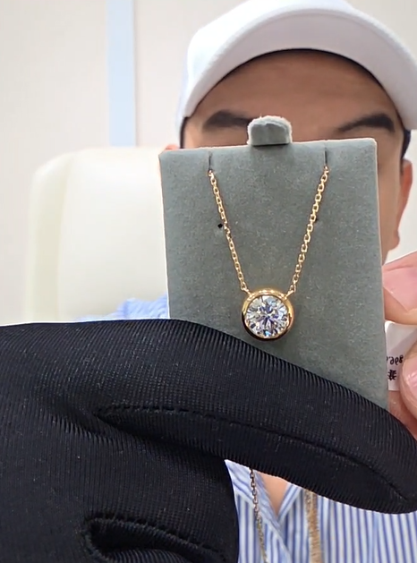 Bezel Round Solitaire Necklace