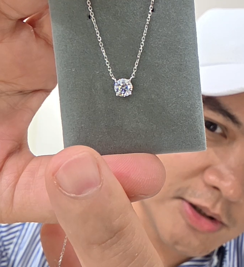 Centered Round Cut Solitaire Necklace