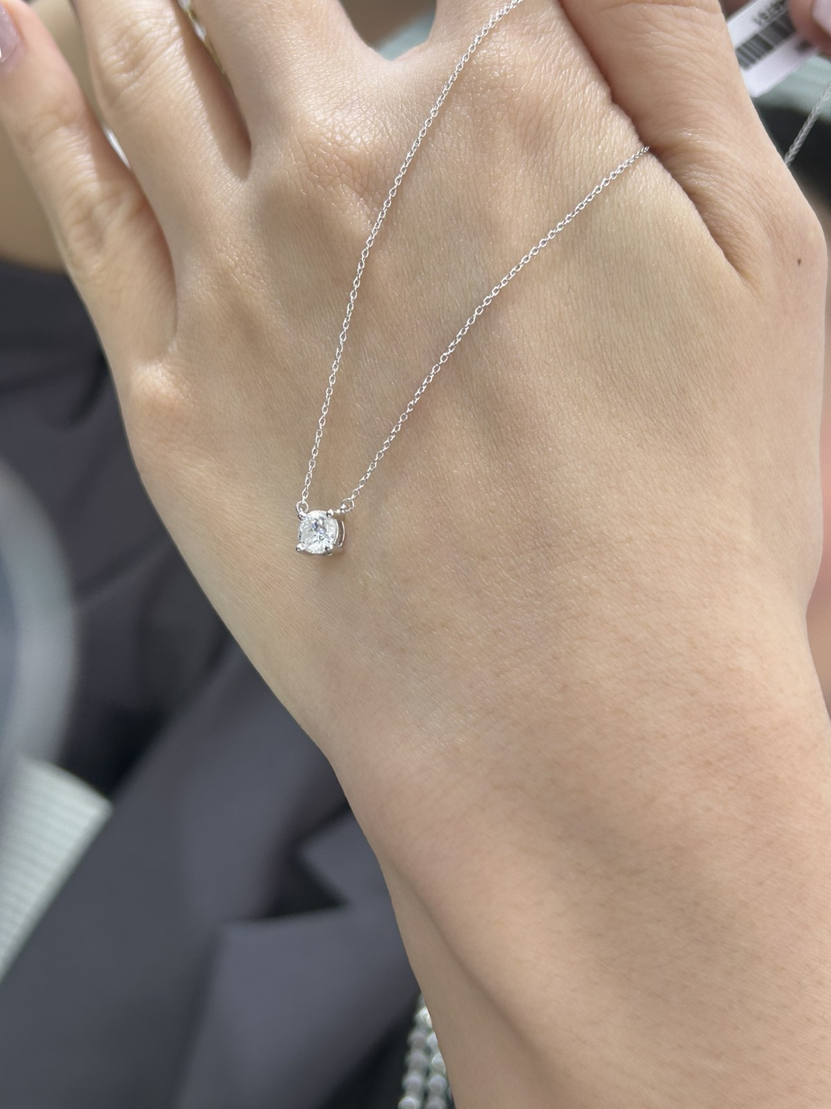 Centered Solitaire Dia Stone Necklace