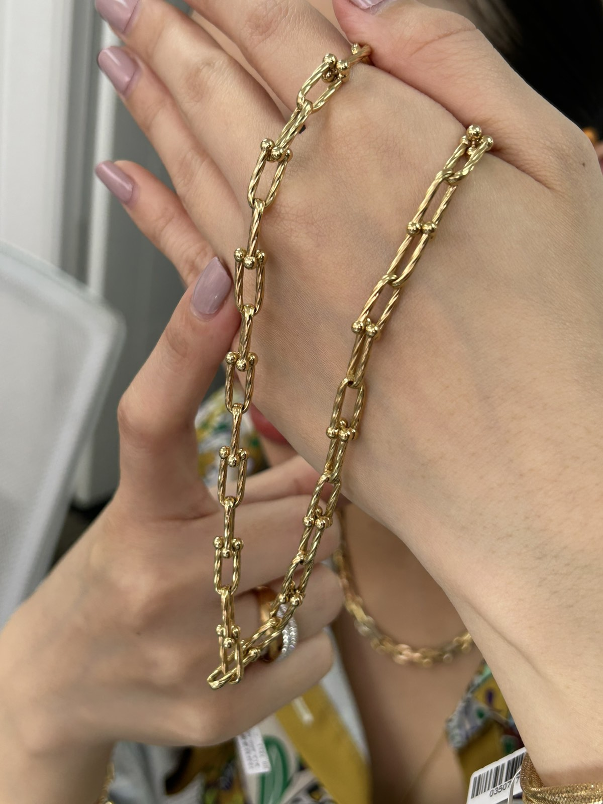 Textured Tiff Hardware Chain Necklace