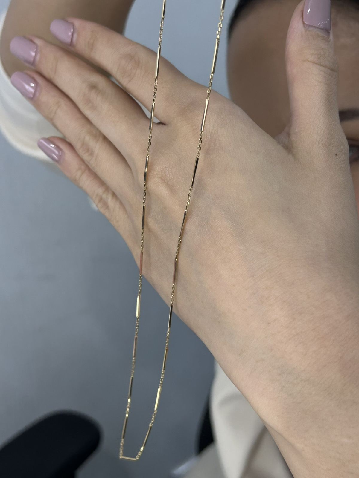 Alternating Bamboo Figaro Chain Necklace