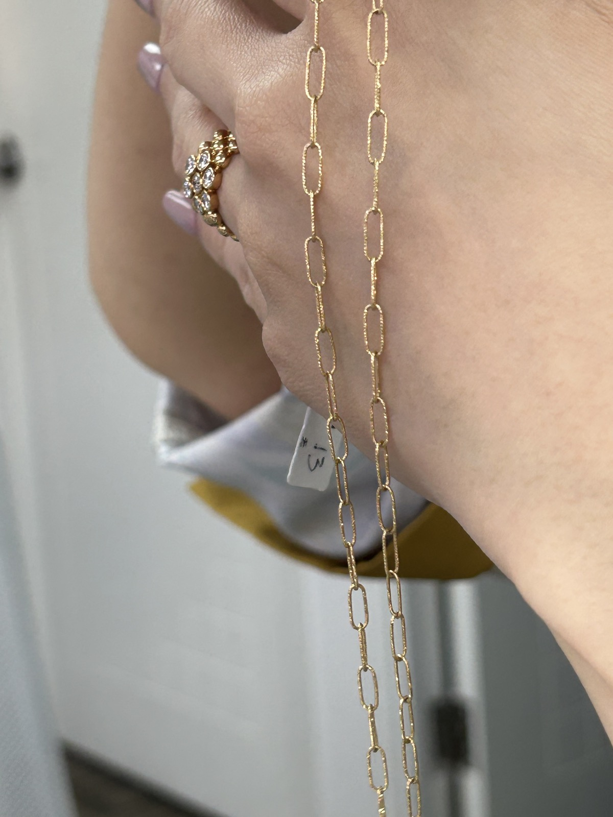 Dia Cut Paper Clip Necklace