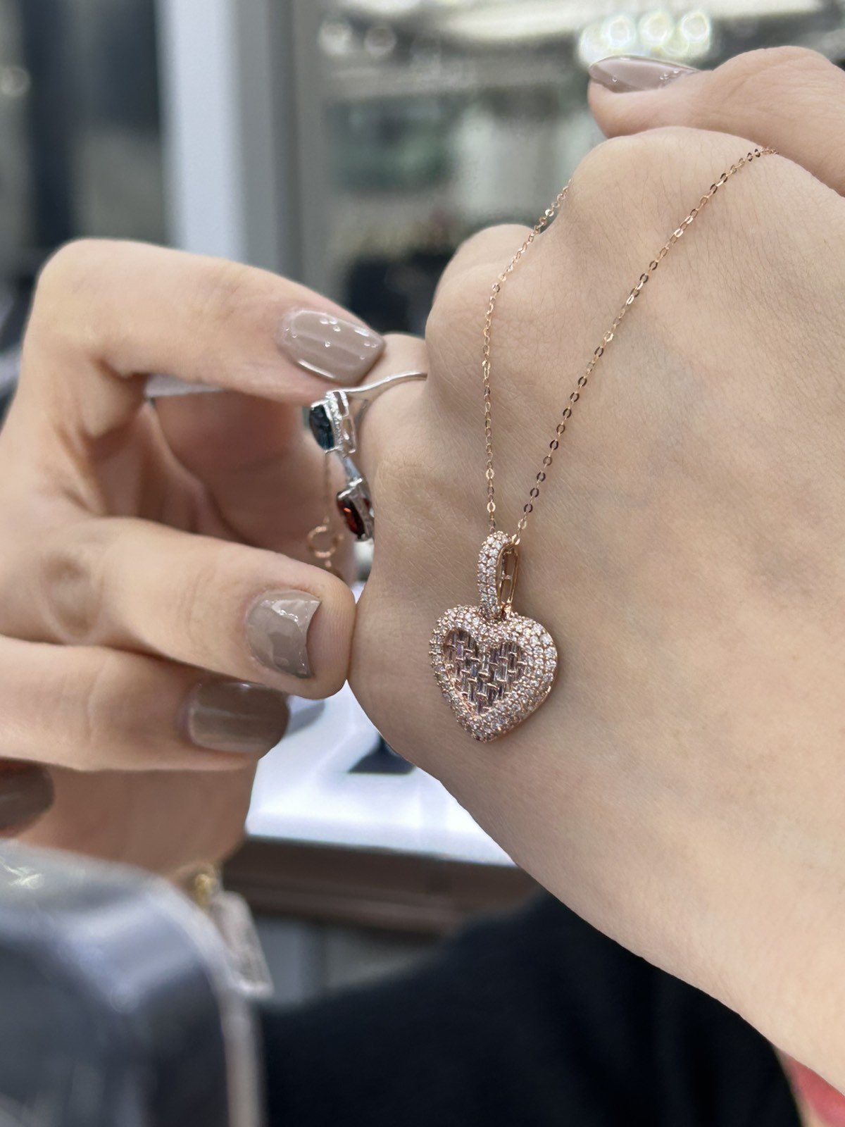 Heart Dia Cut Necklace