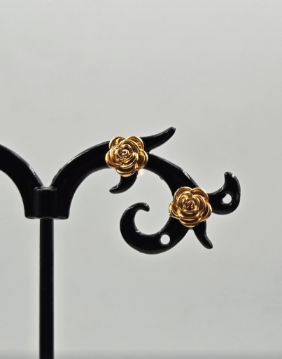 Small 3D Camellia Flower Earring