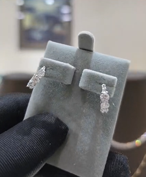 Half Eternity Hoop Earrings