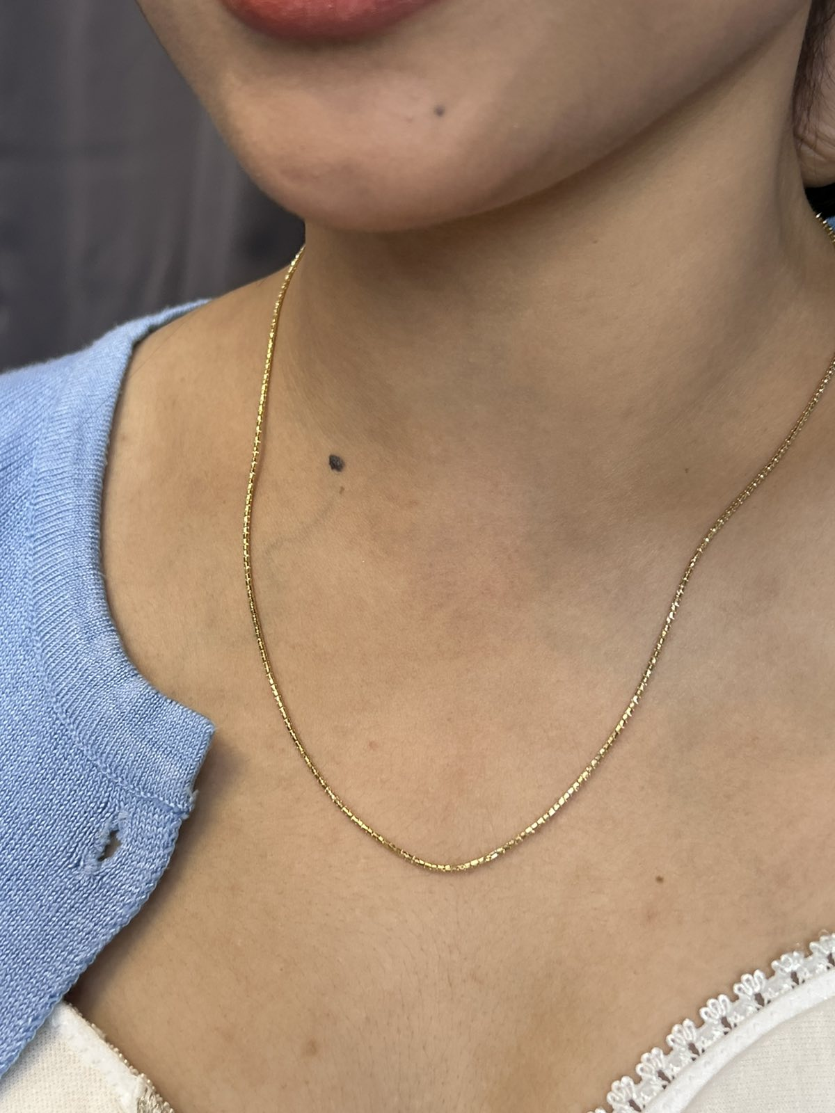 Square Link Box Chain Necklace