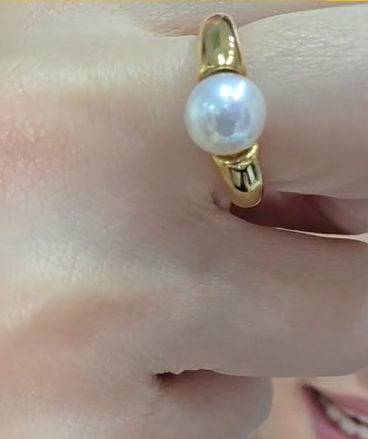 White Akoya Ring