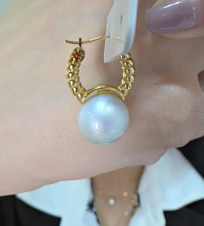 SSP White Twisted Hoop Earrings