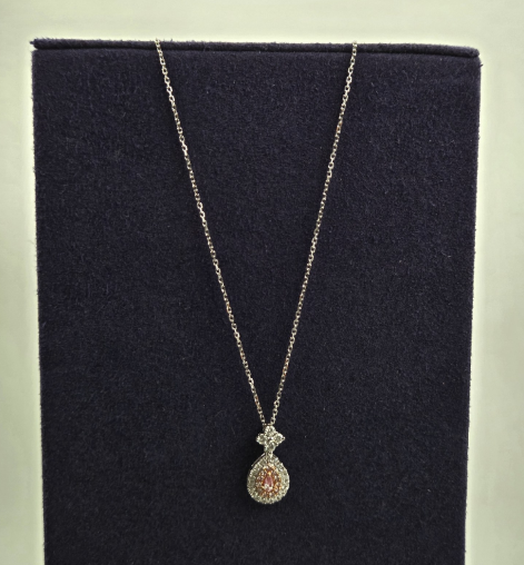 Pear Cut Pink Dia Necklace