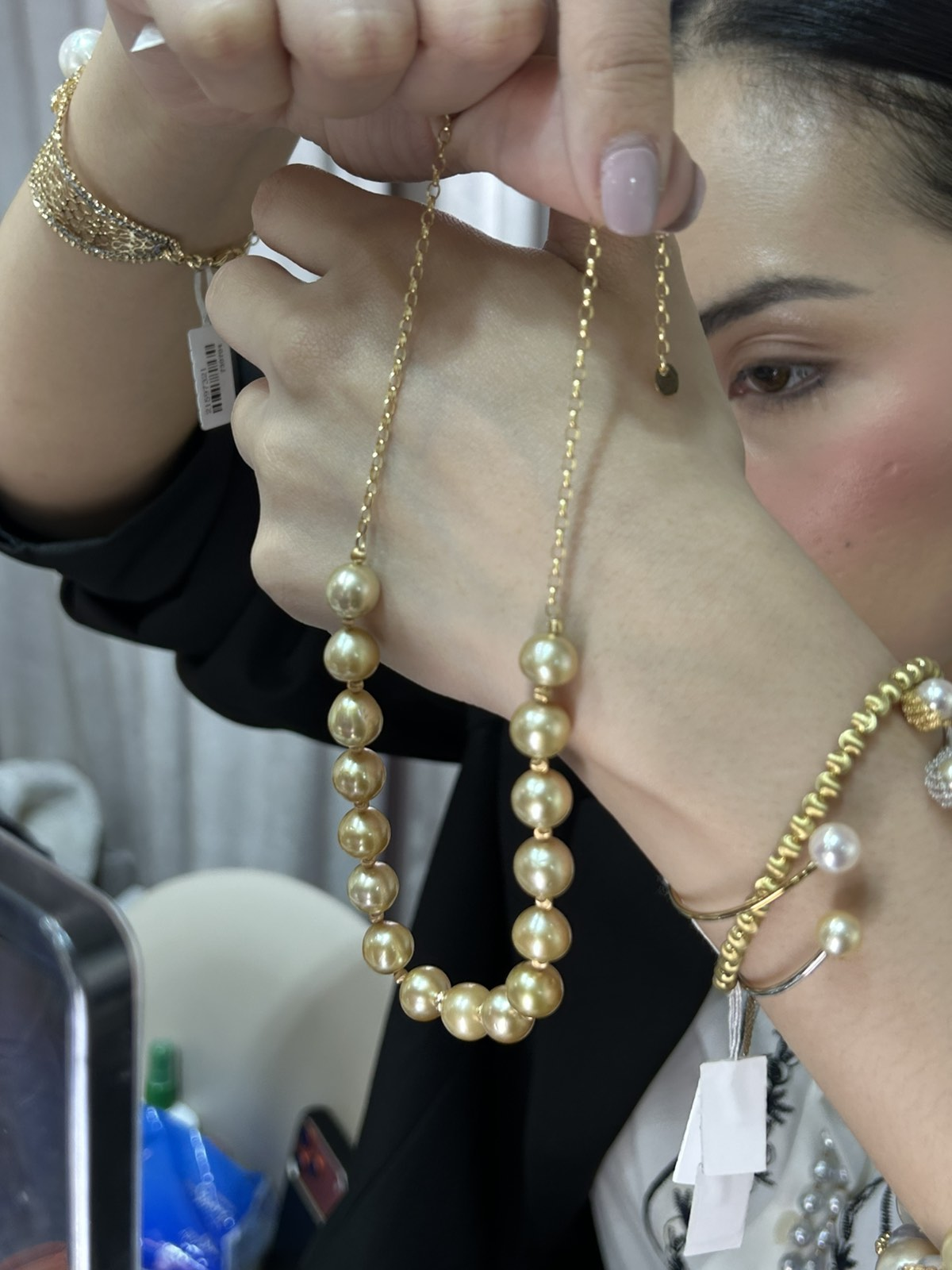 Alternating SSP Cats Eye Rolo Chain Necklace