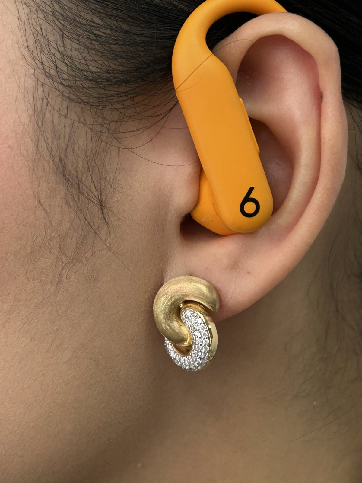 Chunky Matte Finished Dia Earrings