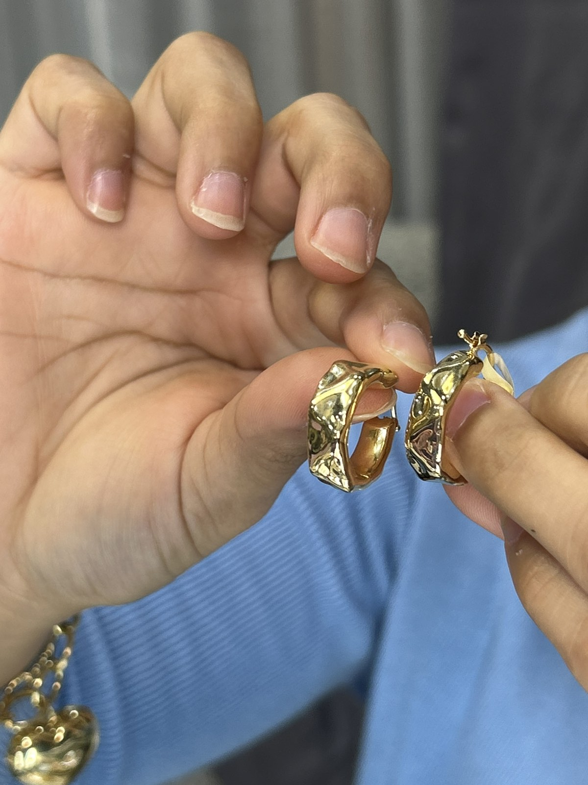Chunky Textured Hoop Earrings