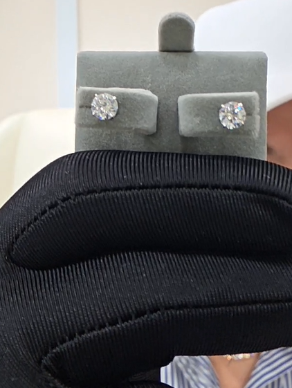 Round Cut Solitaire Stud Earrings
