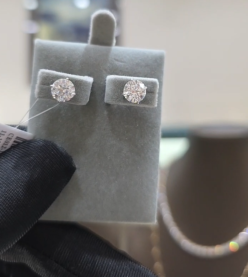 Classic Round Solitaire Stud Earrings
