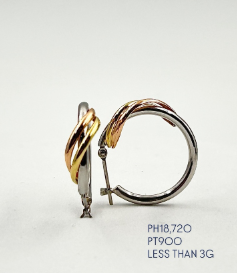 Tri Color Hoop Earrings