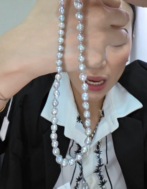 Graduated Textured Akoya Pearl Necklace