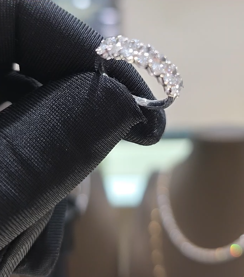Oval Cut Half Eternity Ring